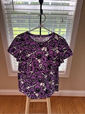 Talbots Purple Floral Short-Sleeve Tee